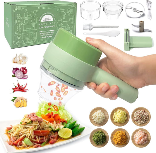 Wireless Mini Electric Chopper – USB Rechargeable Food Processor for Garlic, Onion, Vegetables & Nuts